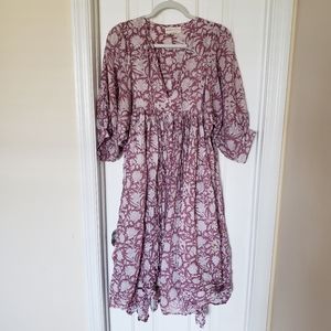 Daughters of India M Kyra Musk Midi Dress Block Print